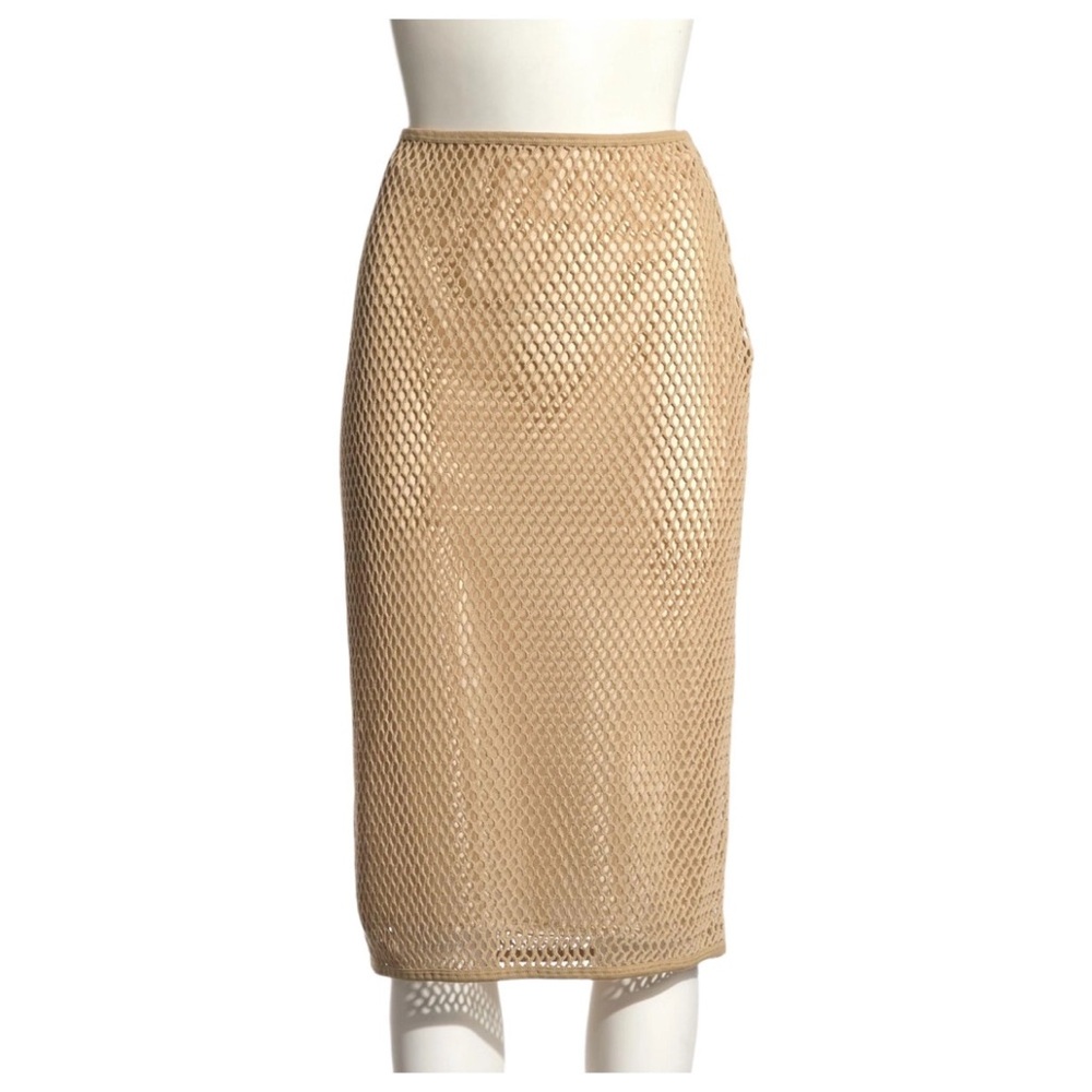 Prada Beige Mesh Pencil Skirt NWTags - 6